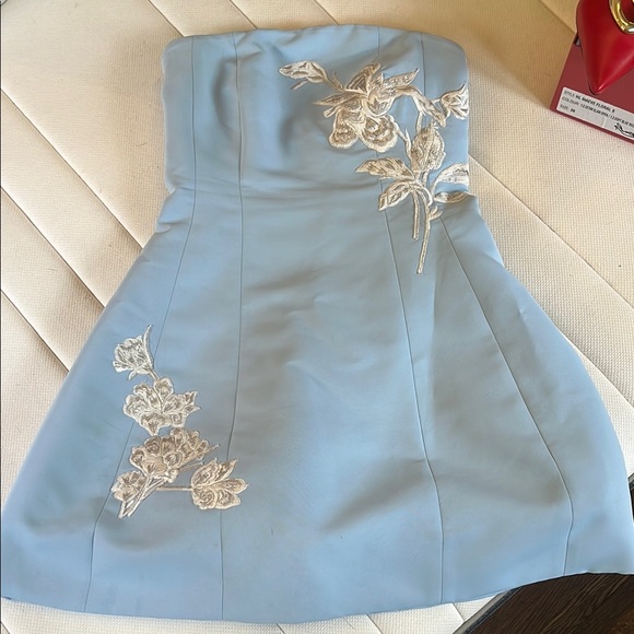 sachin and babi light blue dress Sleeveless Ruched Backless Court Train Rustic Wedding Dress WD141  Pgmdress